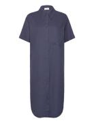 Esma Shirt Dress Knälång Klänning Blue NORR