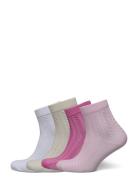 Sock High Ankle 4 P Soft Cable Lingerie Socks Regular Socks Pink Linde...