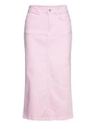 Nmkath Nw Color Midi Side Slit Skirt Knälång Kjol Pink NOISY MAY