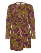 Knotted Wrap Dress Kort Klänning Khaki Green Mango