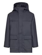 Hooded Parka With Pocket Parka Jacka Blue Mango