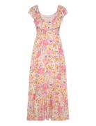 Linen Smock Dress Maxiklänning Festklänning Pink By Ti Mo