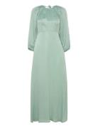 Crepe Satin Maxi Dress Maxiklänning Festklänning Green By Ti Mo