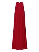 Mesh Lace Cover Up Maxiklänning Festklänning Red Ganni