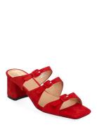 Hanna Buckle Mule Sandal Med Klack Red Shoe The Bear