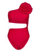 Satccras Swimsuit Baddräkt Badkläder Red Cras