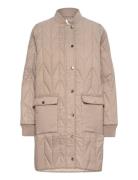 Kingasz Long Jacket Kviltad Jacka Beige Saint Tropez