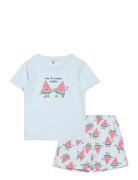 Pyjama Tee Shorts Set Aop Unis Pyjamas Set Multi/patterned Lindex