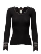 Rosemunde Rwbenita Ls O-Neck Lace T-Shirt Svart