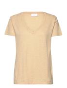 2Nd Beverly Tops T-shirts & Tops Short-sleeved Beige 2NDDAY
