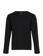 Top L S Basic Rib Tops T-shirts Long-sleeved T-shirts Black Lindex