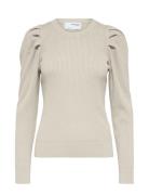 Selected Femme Slfisla Ls Knit O-Neck M Kräm