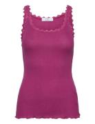Cc Heart Poppy Silk Lace Camisole Tops T-shirts & Tops Sleeveless Purp...