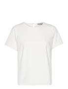 Olga Stretch Crepe Top Tops T-shirts & Tops Short-sleeved White Marvil...