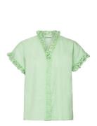 Caliopekb Blouse Tops Blouses Short-sleeved Green Karen By Simonsen