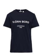 Borg Logo T-Shirt Tops T-shirts Short-sleeved Navy Björn Borg