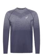 Seamless Ls Top Sport T-shirts Long-sleeved Blue Asics