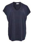 Kclina V-Neck Tshirt Tops T-shirts & Tops Short-sleeved Navy Kaffe Cur...
