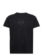 Reg Tonal Shield Ss T-Shirt Tops T-shirts Short-sleeved Black GANT