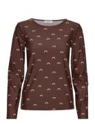 Pernillemd Print Ls Top Tops T-shirts & Tops Long-sleeved Brown Modstr...