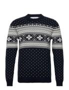 Slhclaus Ls Knit Crew Neck W Tops Knitwear Round Necks Navy Selected H...