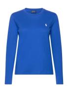 Long-Sleeve Jersey Crewneck Tee Tops T-shirts & Tops Long-sleeved Blue...