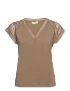 T-Shirt Tops T-shirts & Tops Short-sleeved Brown Rosemunde