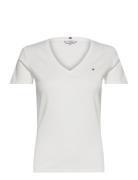 Slim Cody Rib V-Neck Ss Tops T-shirts & Tops Short-sleeved White Tommy...