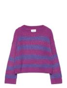 Nmfriony Ls Boxy Short Knit Pb Tops Knitwear Pullovers Purple Name It