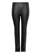 ONLY Carmakoma Carpapaya Faux Leath Slit Legging Cc Otw Svart