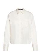 Sladriana Shirt Ls Tops Shirts Long-sleeved White Soaked In Luxury