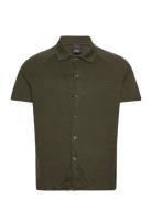 Oscar Jacobson Albin Reg Shirt S-S Khaki Green