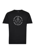 Hook T-Shirt Tops T-shirts Short-sleeved Black Makia