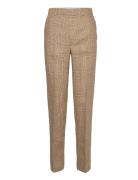 Glen Plaid Linen Tweed Trouser Bottoms Trousers Suitpants Beige Polo R...