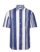 Hand Painted Stripe Shirt S/S Tops Shirts Short-sleeved Blue Tommy Hil...