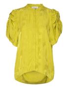 Cmmarylina-Blouse Tops Blouses Short-sleeved Yellow Copenhagen Muse