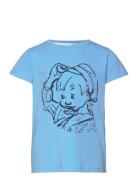 Hyss T-Shirt Tops T-shirts Short-sleeved Blue Martinex