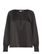 Fqbliss-Blouse Tops Blouses Long-sleeved Black FREE/QUENT