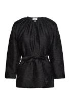 Quinn - Lace Texture Tops Blouses Long-sleeved Black Day Birger Et Mik...
