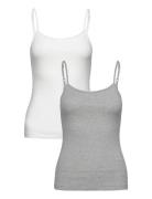 2 Pack Cami With Lace Tops T-shirts & Tops Sleeveless Grey Tommy Hilfi...