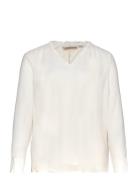 ONLY Carmakoma Carlei L/S V-Neck Blouse Wvn Vit