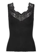 Rosemunde Silk Top W/ Lace Svart