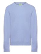 Lambswool Crew Tops Knitwear Pullovers Blue FUB