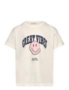 Over D Printed T-Shirt Tops T-shirts Short-sleeved White Tom Tailor
