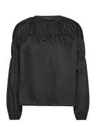 Lr-Isla Solid Tops Blouses Long-sleeved Black Levete Room