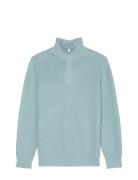 Pullover Long Sleeve Tops Knitwear Half Zip Jumpers Blue Marc O'Polo