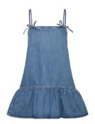 Tint Denim Designers Short Dress Blue Ganni