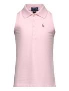 Sleeveless Cotton Mesh Polo Shirt Tops T-shirts Sleeveless Pink Ralph ...