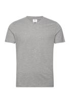 Basic Cotton V-Neck T-Shirt Tops T-shirts Short-sleeved Grey Mango