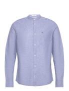 Tjm Reg Mao Linen Blend Shirt Tops Shirts Casual Blue Tommy Jeans